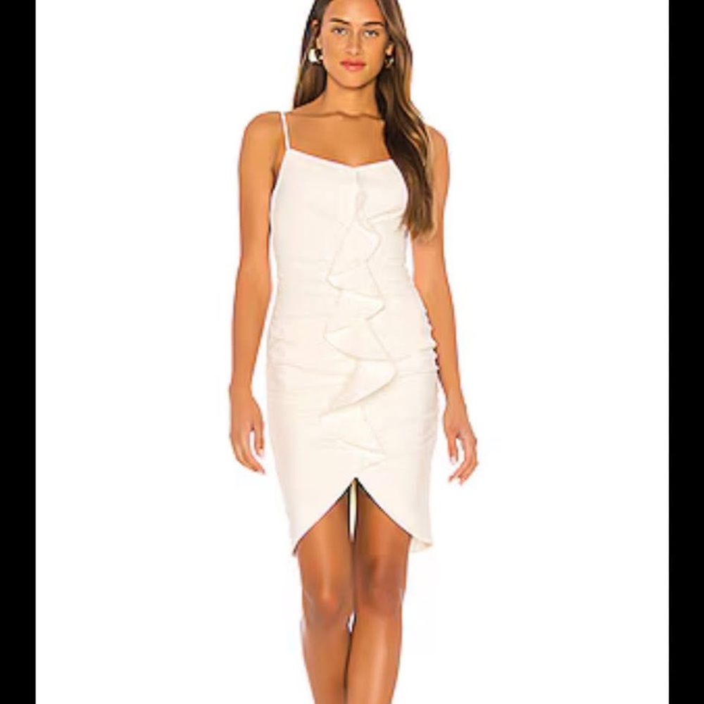 Likely White Ruffle Mini Dress